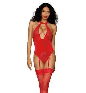 Garter Teddy - One Size - Lipstick Red DG-12670LRDOS