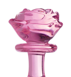 Pink Rose Glass Anal Plug - Large BTYS-AG650-LRG