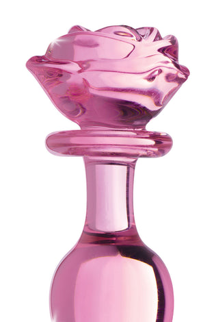 Pink Rose Glass Anal Plug - Large BTYS-AG650-LRG