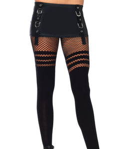 Opaque Faux Thigh High Pantyhose - One Size LA-9999