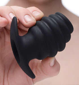 Hive Ass Tunnel Silicone Ribbed Hollow Anal Plug - Medium MS-AF982-MEDIUM