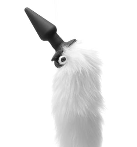 White Fox Tail Vibrating Anal Plug FR-AE179