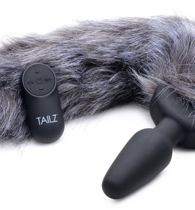 Grey Fox Tail Vibrating Anal Plug TZ-AG187