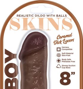 Dickboy - Skins - Dildo With Balls  - 8 Inch -  Caramel Dick Lover HP3367