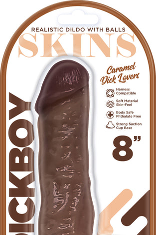 Dickboy - Skins - Dildo With Balls  - 8 Inch -  Caramel Dick Lover HP3367