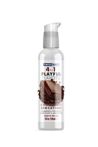 Swiss Navy 4-in-1 Playful Flavors - Chocolate  Sensation - 4 Fl. Oz. MD-SN4N1FCS4