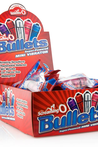 Screaming O Bullets - 20 Piece Pop Box Display - Assorted Colors BUL20-110D