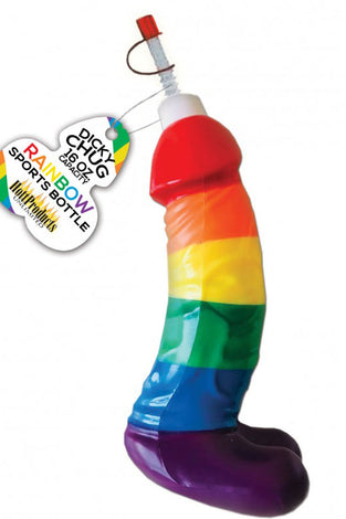 Rainbow Dicky Chug Sports Bottle 16 Oz  Capacity HTP3264