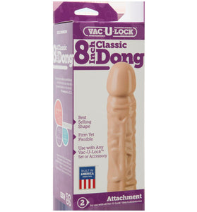 Vac-U-Lock 8 Inch Classic Dong - White DJ1015-01