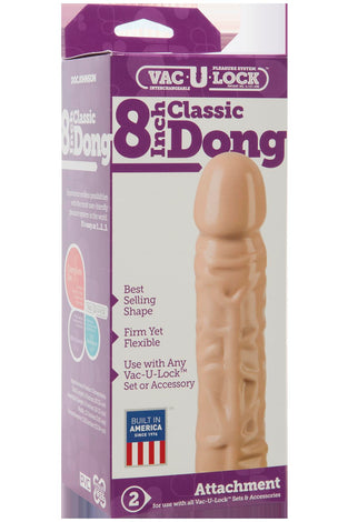 Vac-U-Lock 8 Inch Classic Dong - White DJ1015-01