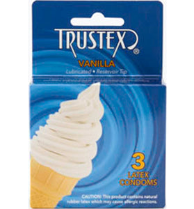 Trustex Flavored Lubricated Condoms - 3 Pack - Vanilla AL-4010