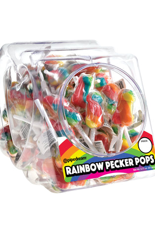Rainbow Pecker Pops - 72 Count Fishbowl PD7431-99