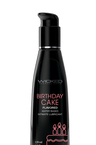 Aqua Birthday Cake Flavored Water Based Intimate Lubricant 4 Fl. Oz. WS-90444