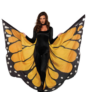 Festival Butterfly Wing Halter Cape - Orange/  - One Size - Black LA-A2782