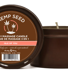 Hemp Seed 3-in-1 Massage Candle - Isle of You - 6 Oz. EB-HSC052