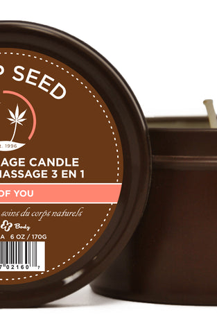 Hemp Seed 3-in-1 Massage Candle - Isle of You - 6 Oz. EB-HSC052
