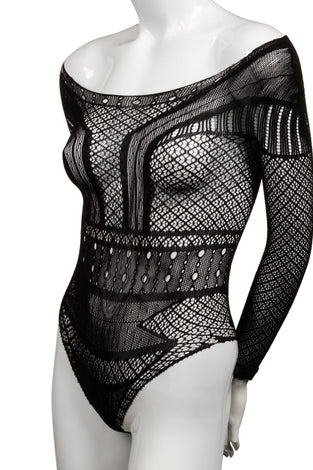Scandal Off the Shoulder Body Suit - One Size - Black SE2711823