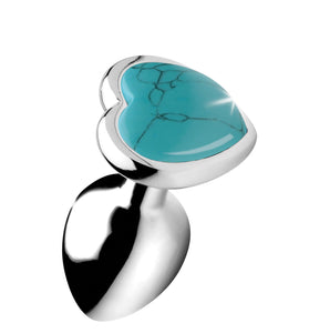 Turquoise Heart Anal Plug - Medium BTYS-AG752-MED