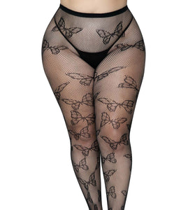 Butterfly Net Tights - 1x/2x - Black LA-1412XBLK1X2