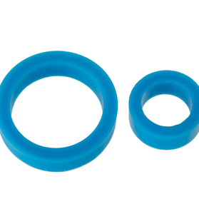 Titanmen Cock Ring Platinum Silicone Double Pack - Blue DJ3503-04-CD