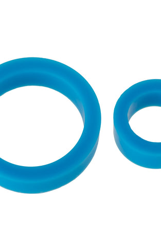 Titanmen Cock Ring Platinum Silicone Double Pack - Blue DJ3503-04-CD