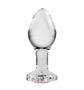 Pink Gem Glass Plug - Medium - Pink AE-WF-1140-2