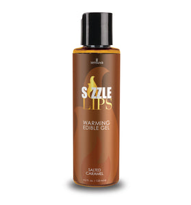 Sizzle Lips Warming Edible Gel - Salted Caramel - 4.2 Fl. Oz. / 125 ml SEN-VL446