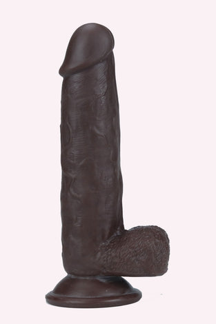 Get Lucky 7.5 Inch Real Skin Dildo - Dark Brown TMN-GL-0633