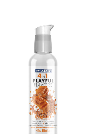 Swiss Navy 4-in-1 Playful Flavors - Salted Caramel  Delight - 4 Fl. Oz. MD-SN4N1FSCD4