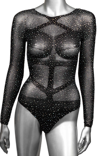 Radiance Long Sleeve Body Suit - Queen - Black SE3002163