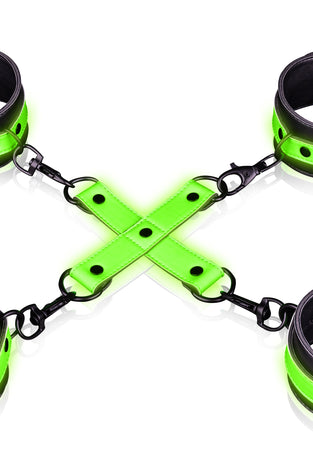 Hand and Ankle Cuffs With Hogtie - Glow in the  Dark OU-OU727GLO