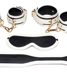 Kink in the Dark Glowing Cuffs, Blindfold and Paddle Bondage Set MS-AG623