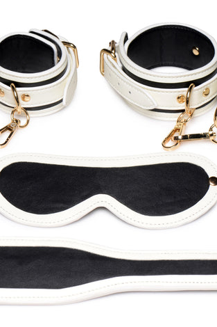 Kink in the Dark Glowing Cuffs, Blindfold and Paddle Bondage Set MS-AG623