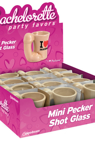 Bachelorette Party Favors - Mini Pecker Shot  Glass Display - 12 Piece PD7909-99D
