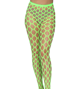 Jumbo Pothole Net Tights - Neon Green - One Size LA-9331NGRN