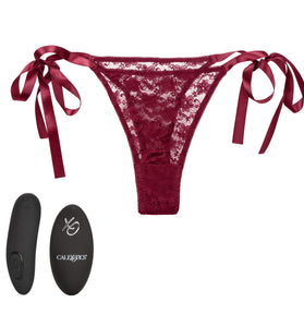 Remote Control Lace Thong Set - Burgundy SE0077873