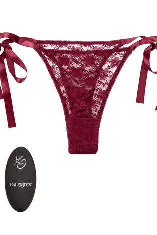 Remote Control Lace Thong Set - Burgundy SE0077873