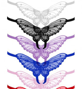 Butterfly Crotchless Panty With Pearl Accents - Assorted Colors - One Size LA-2600