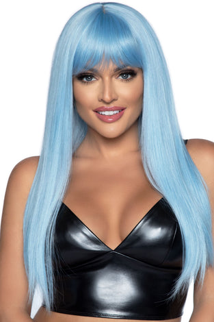 24 Inch Long Straight Bang Wig Blue LA-A2881BLU