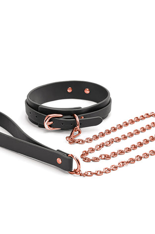 Bondage Couture - Collar and Leash - Black NSN-1306-23