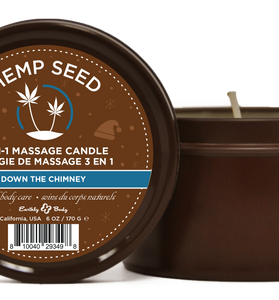 Hemp Seed 3-in-1 Massage Candle Down the Chimney  6oz/ 170 G EB-HSCH021B