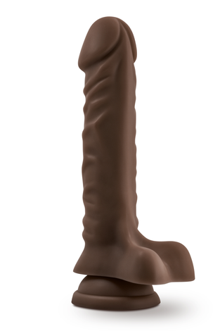 Dr. Skin Plus - 9 Inch Posable Dildo With Balls  - Chocolate BL-28496
