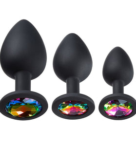 Cloud 9 Novelties Gems Silicone Anal Plug - Includes Small, Med & Large Size WTC305KIT