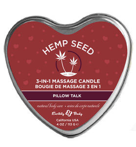Hemp Seed 3-in-1 Massage Candle - Pillow Talk - 4 Oz EB-HSCV022A