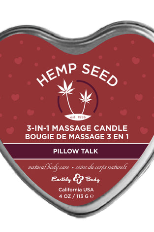 Hemp Seed 3-in-1 Massage Candle - Pillow Talk - 4 Oz EB-HSCV022A