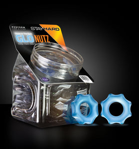 Stay Hard - Glo Nutz - 40 Piece Fishbowl - Blue BL-409992