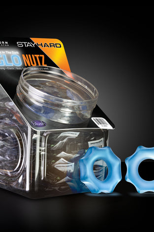 Stay Hard - Glo Nutz - 40 Piece Fishbowl - Blue BL-409992