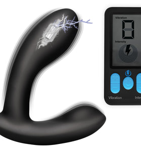 E-Stim and Vibrating Prostate Massager - Black ZE-AG663
