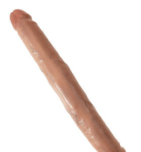 King Cock  12 Inch Slim Double Dildo - Tan PD5516-22