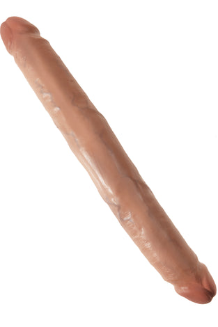 King Cock  12 Inch Slim Double Dildo - Tan PD5516-22